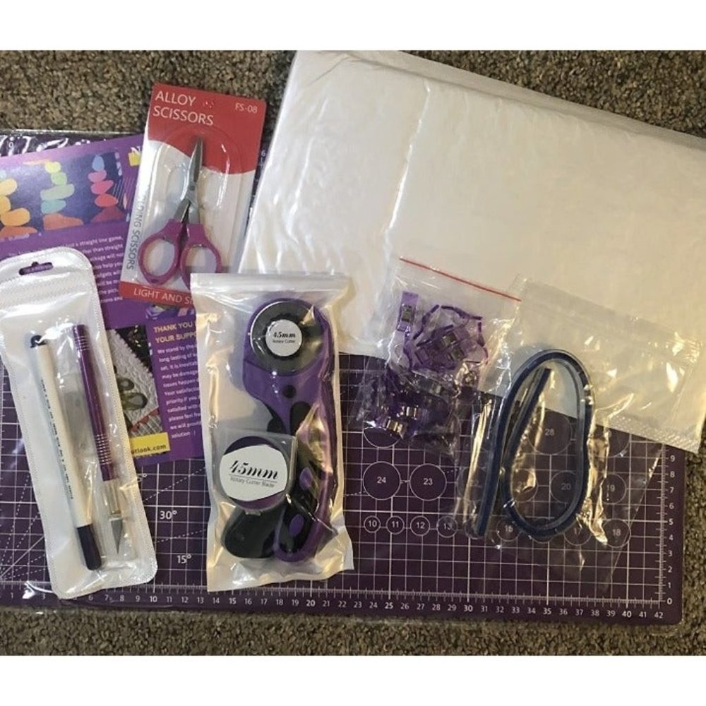 Rotary Cutter Set,Sewing Quilting Supplies,45mm Fabric Cutters,A3 Cutting Mat